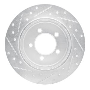Ford Explorer Brake Rotor (1) - Rear Right - R1 Concepts - Drilled & Slotted - Silver - `02-`10